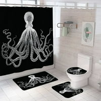 Ocean hobotnica 3D zavjesa za tuširanje Ispiši zastori kupaonice prostirke za kupanje toaletni poklopac