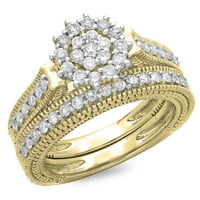 DazzlingRock kolekcija 0. Carat 14k okrugli rez Diamond Vintage Bridal Cluster Angažman prsten za angažman,