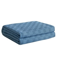 Pamučna ljetna pokrivačica mekana prozračna termalna pokrivačica lagana hlađenje pokrivač više funkcionalno pokrivač tamno plava