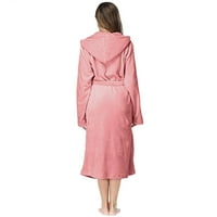 Iopqo pidžama za žene Žene s kapuljačom Ogrtač lagana mekana plišana duga flanela za spavanje s kapuljačom