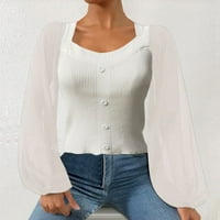 Ženski džemper čipkaste košulje s dugim rukavima Botton Crew DECT TUNIC TOP pleteni džemper za bluzu