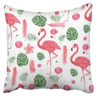 Ružičasti akvarel tropski elegantan flamingo cvjetni jastuk za jastuk za jastuk