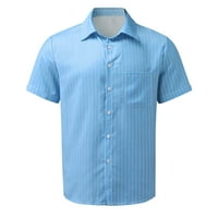Muško ljetno casual polka tat s prugastom košulje za ispis kratkih rukava isključite majice ovratnicima