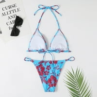 Tankini kupaći komisioni za žene Bikini Ispis set kupaći kostim Stripetippint Print napunjen grudnjakom