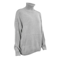 Prevelizirani džemperi za žene Ženske žene s ramena Duks povremene pletene pulover s dugim rukavima