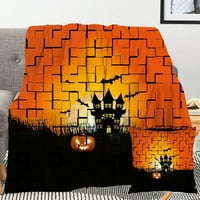 Halloween pokrivač s jastukom, uplašenim isklesanim pokrivačem za bundeve za spavaću sobu Dorm Dorc,