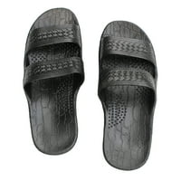 Crna gumena klizač na sandalnim papučama Dvostruki remen, tamno smeđe Havaji sandale, muškarče veličine