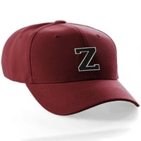 Klasični bejzbol šešir prilagođen i z inicijalno pismo tima, Burgundija CAP bijelo crno slovo z