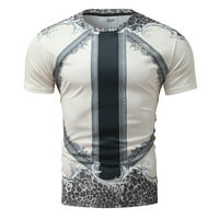 Advoicd majice za muškarce Ljetne casual vrhove košulje za tisak Ležerne prilike Slim Fit okrugli vrat