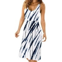 Lovskoo Womens Ljetne haljine Maxi haljina Cisterna za plažu haljina bez rukava u trendovskoj haljini