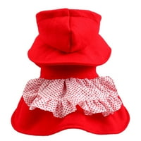 Papaba Haljina za kućne ljubimce, novogodišnji dizajn s kapuljačom s kapuljačom Štene s dvije nogu haljina