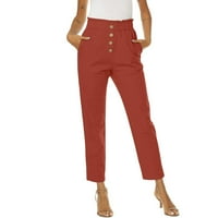 Zkozptok Ženske hlače Duge kratke hlače Plus Veličina Ležerne prilike Pamuk i posteljina Solidna elastična