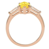 2.0ct Marquise Cut Yellow Simulirani dijamant 14k Gold Gold Gold Anniverment Ažuriranje kamena prstena