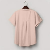 Olyvenn ženski trendy gumb dole polo majice s džepnim bljeskalicom Pick Ljeto kratki rukav Tees Solid