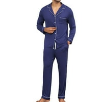 Mens pidžama postavlja klirence qipopiq muške pamučne pidžame jesenski zimski dugi rukav Pajama hlače