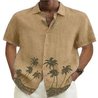 Muškarci Ljetni košulje dolje bluza rever vrat majica Muški udobnost plaže na plaži plava 4xl