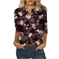 Ženska casual bluza Ljetna moda V majica izreza bluza vježba s kratkim rukavima ženski vrhovi cvjetni