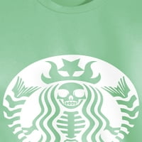 Šešir i izvan muške kafe kostur za kafu Halloween grafički kralježni majica