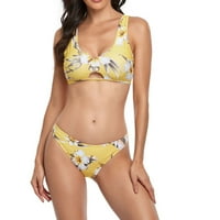 Ženske seksi kupaći kostimi izrezani bikini set niski uspon Dvije kupaće kostime Dame Modni cvijet Ispis