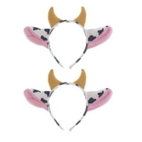 Crtane mliječne kravlje uši i rogovi dizajnerski za glavu za glavu za kosu za kosu za kosu za zabavu Prikaži performanse