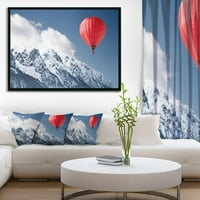 Art DesimanArt Balon preko zimskih brda Pejzažni uokvireni platneni umjetnički otisak u. Široko u. Visok