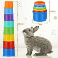 DSSEG Slobodne igračke za grickalice s čaše duge boje plastične gniježđe igračke za male životinje