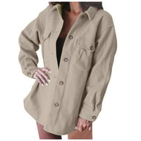 Odeerbi jakne za žene vanjski odjeća Trendy dugi rukav otvoren prednji labav odjeća od kaputa od punog