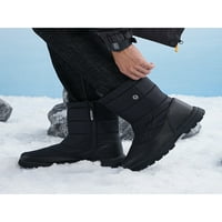 Oucaili unise zimsko čizma za čišćenje na planinarskim čizmama Srednja teletska čizme otporne na crne cipele, tople cipele Ženske crne 6