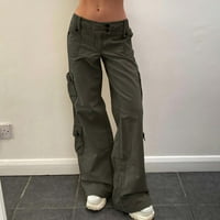 Traperice za žene visoki struk rastezljivi niski struk labavi džepni pantalone hipi punkfull duljine
