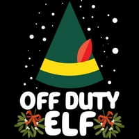 Off Duty Elf Božićna muška crna grafička majica - Dizajn ljudi L