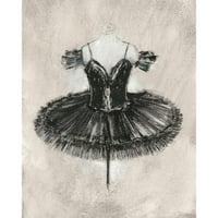 Harper, Ethan Black Moderni uokvireni muzej umjetnički print pod nazivom - Crna baletna haljina II