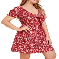 SoftMallow cvjetni boho sundress za žene dama ljetna casual plaža mini kratka haljina plus veličina