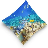 Podvodni koralji Tropički ribe baršunasti plišani bacač jastuk za jastuk za jastuk - 16 16 - Nevidljivi