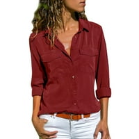 Ketyyh-Chn bluze za ženske majice Bluze sa zatvaračem za patent zatvarač žene polo majice ljubičasta,