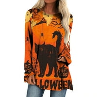 Giligiliso Žene Crewneck T Halloween Print Teses Kratki rukav Torbi za bluzu