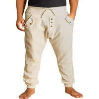 Luxplum muške hlače visoke rezbačene pantalone u obliku boje ugrađene praznike sive m