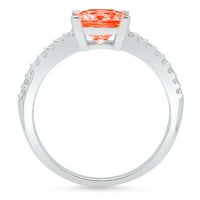 1.66ct Princess rezan crveni simulirani dijamant 14k bijeli zlatni godišnjica Angažman prsten veličine