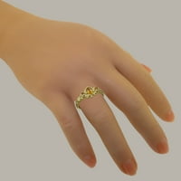 Britanci napravljeni 10k žuti zlatni prirodni citrinski ženski prsten za angažman - veličine 6