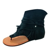 LHKED žene djevojke retro boemske tasselne rimske cipele za plažu ljeto Ženska proklizavajuća sandalovna flop