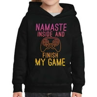 Gamer Namaste Inside Video Gaming Pull Kids Hoodie dukserirt Djevojke Teen Brisco Brands S