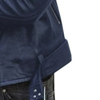 Odeerbi Žene Ležerne jakne Dugih rukava Otiz odjeće Cool Fau Kožna jakna Zipper Opremljen kaput Jesen
