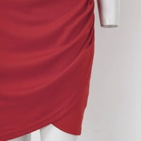 Ženske haljine Ženske pune duboke V izrez Ruched casual party haljina za žene Ljetne haljine crvene