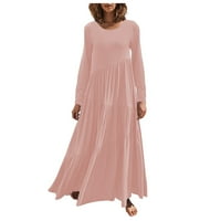 MAXI Ljetne haljine za žene Ženske haljine za odmor na plaži cvjetne tiskovine Maxi haljine Boho haljine džepovi Tunički pokloni na klirensu ružičasti l