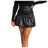 Gubotare Mini suknje za žene Ženska osnovna svestrana rastezljiva ležerna haljina mini klizača, crna