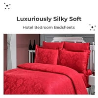 Crvena satena luksuzno svilenkasta mekana hotelska spavaća soba otporna na laganu udobnost laganog fit