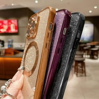 Magnetska futrola za iPhone Pro Glitter Case, luksuzno slatko blejanje sa zaštitnikom objektiva fotoaparata,