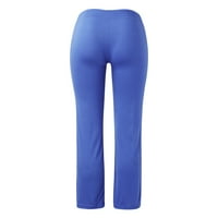 Caicj Womens Dukset ženske ležerne mršave škrtne hlače sa džepom plavom, 3xl