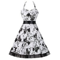 Leesechin ponude ljetne haljine za žene plus veličine modni casual v-izrez patchwork mrežica cvjetna