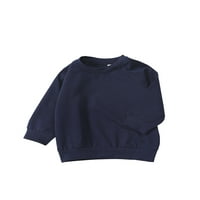 Toddler Baby Boys Girls Osnovni majica Pulover Topla dugi rukav Duks za posadu Duks jesen zimska odjeća