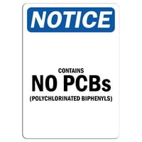 Prometni znakovi - Obavijest - Obavijest ne sadrži PCB-ove poliklorirane bifenile potpisuju aluminijumski
